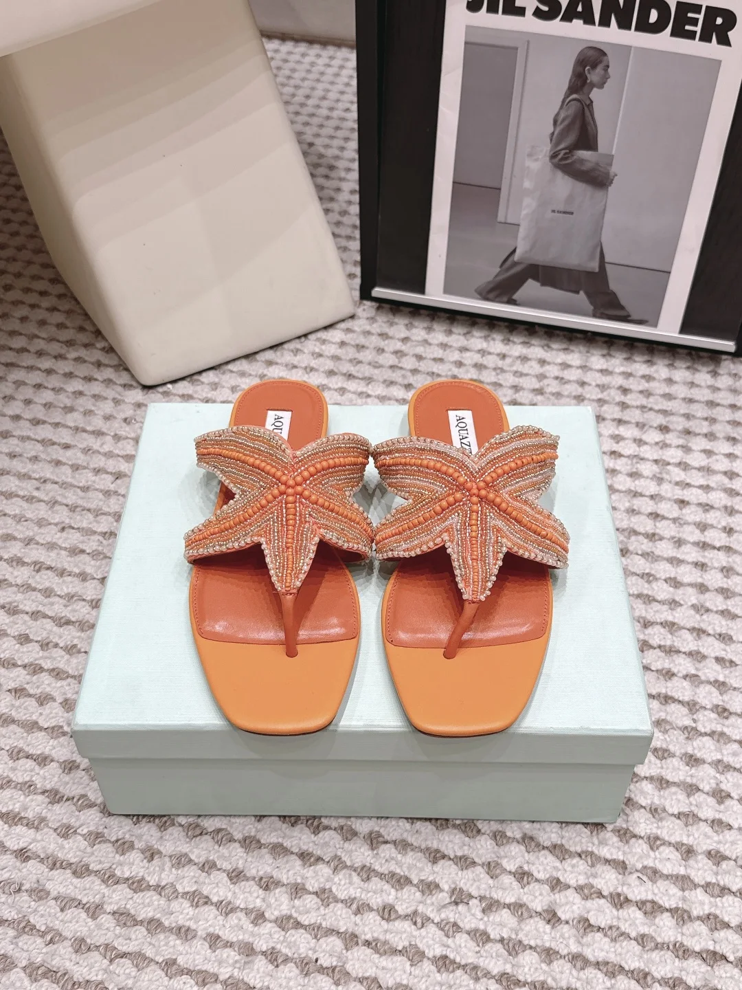 AQUAZZURA Pineapple 26s Star Decoration Slippers Women s Sandals
