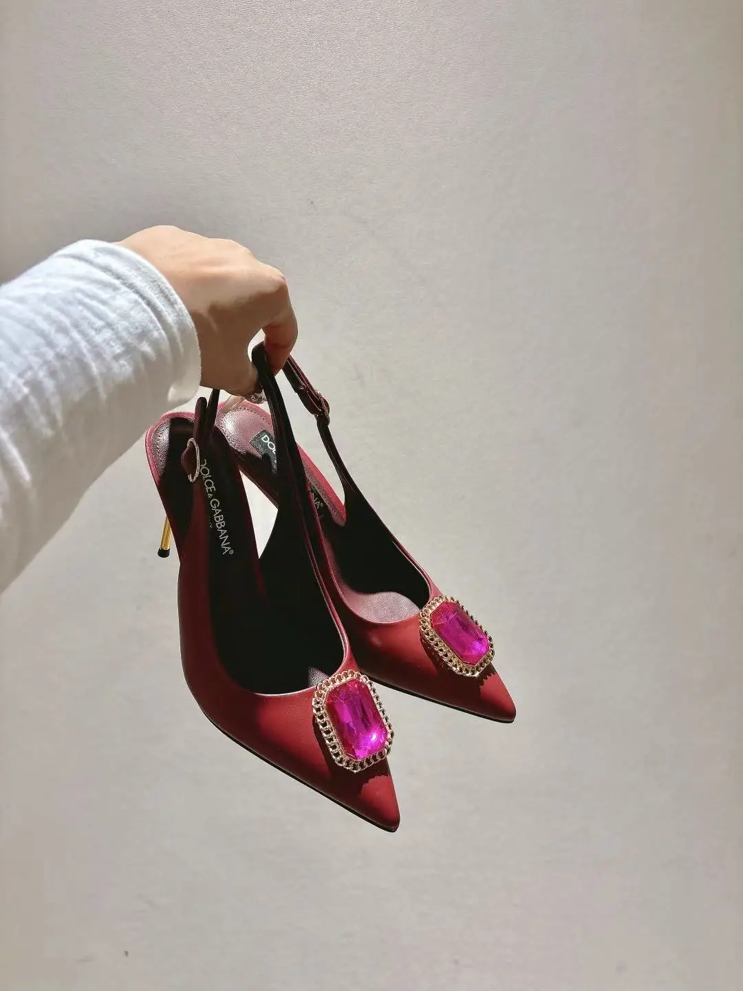 Dolce Gabbana Pointed patent leather flats women s shoes