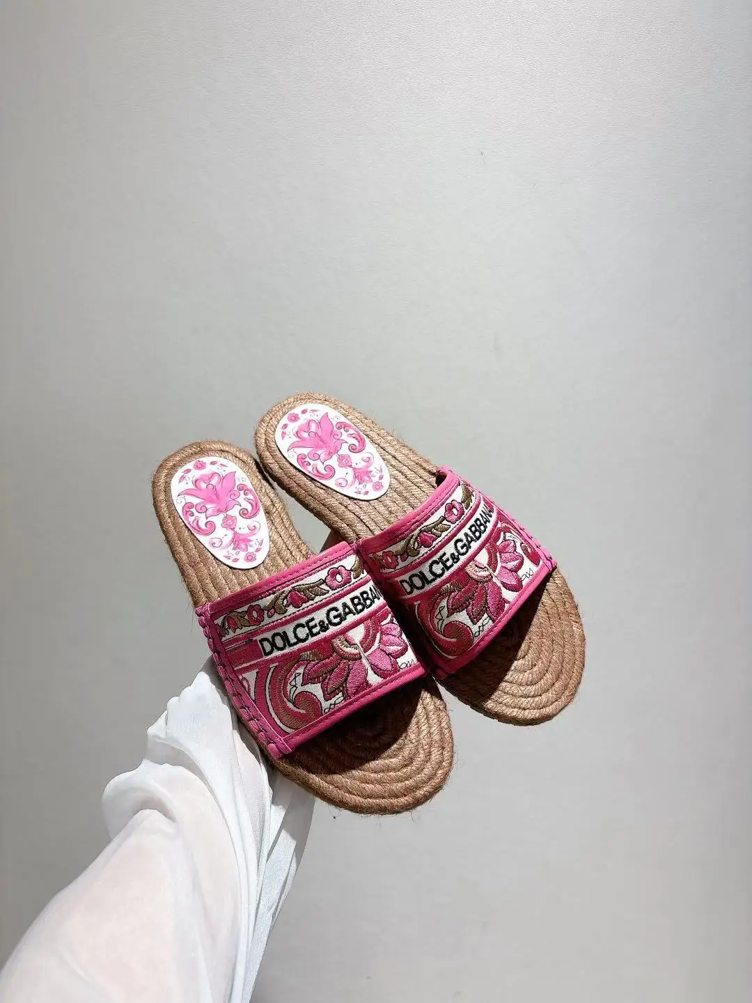 Dolce Gabbana Hemp Rope Sole Slippers Women s Sandals
