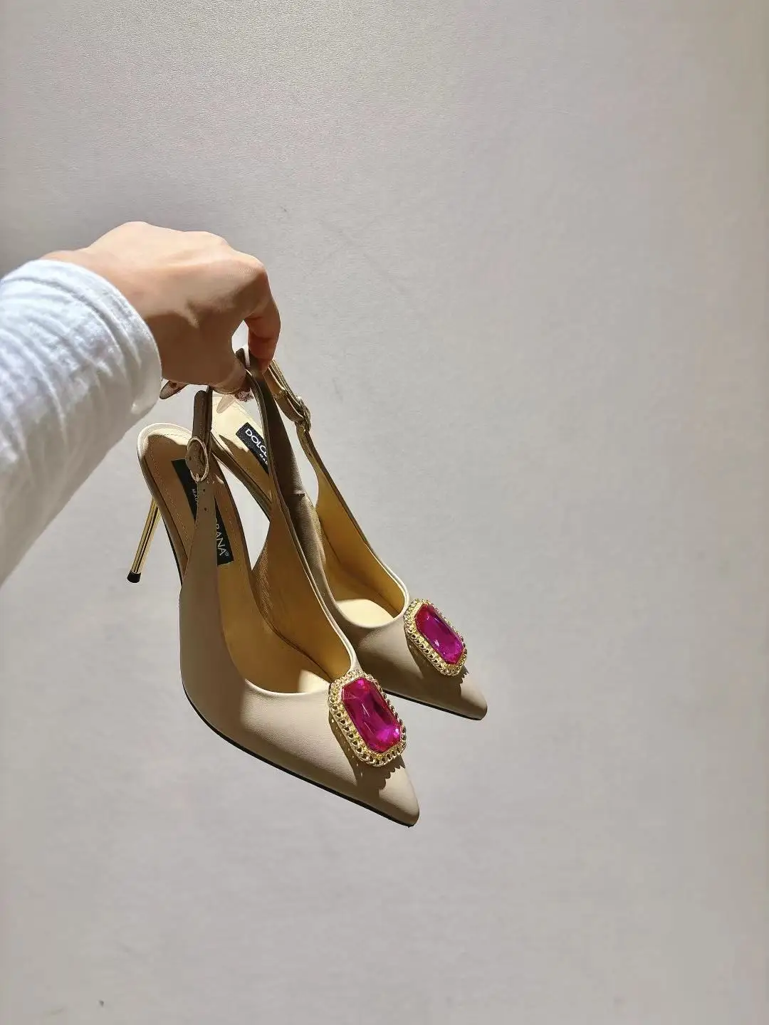 Dolce Gabbana Pointed patent leather flats women s shoes