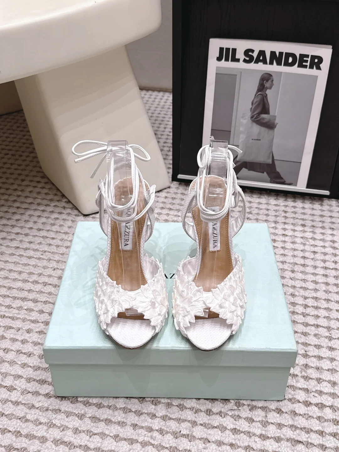 AQUAZZURA Pineapple woven high-heeled peep-toe sandals women s high-heeled sandals AQUAZZURA Pineapple woven high-heeled peep-toe sandals women s high-heeled sandals