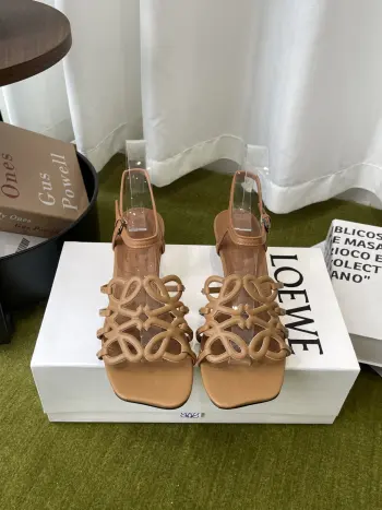 Retro-style small high-heeled beach sandals women s sandals Replica Loewe Womens Sandals and Slides