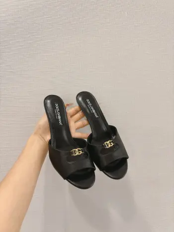 New Original Top Layer Cowhide Fabric Slippers Women s Sandals Replica Dolce Gabbana Womens Sandals and Slides