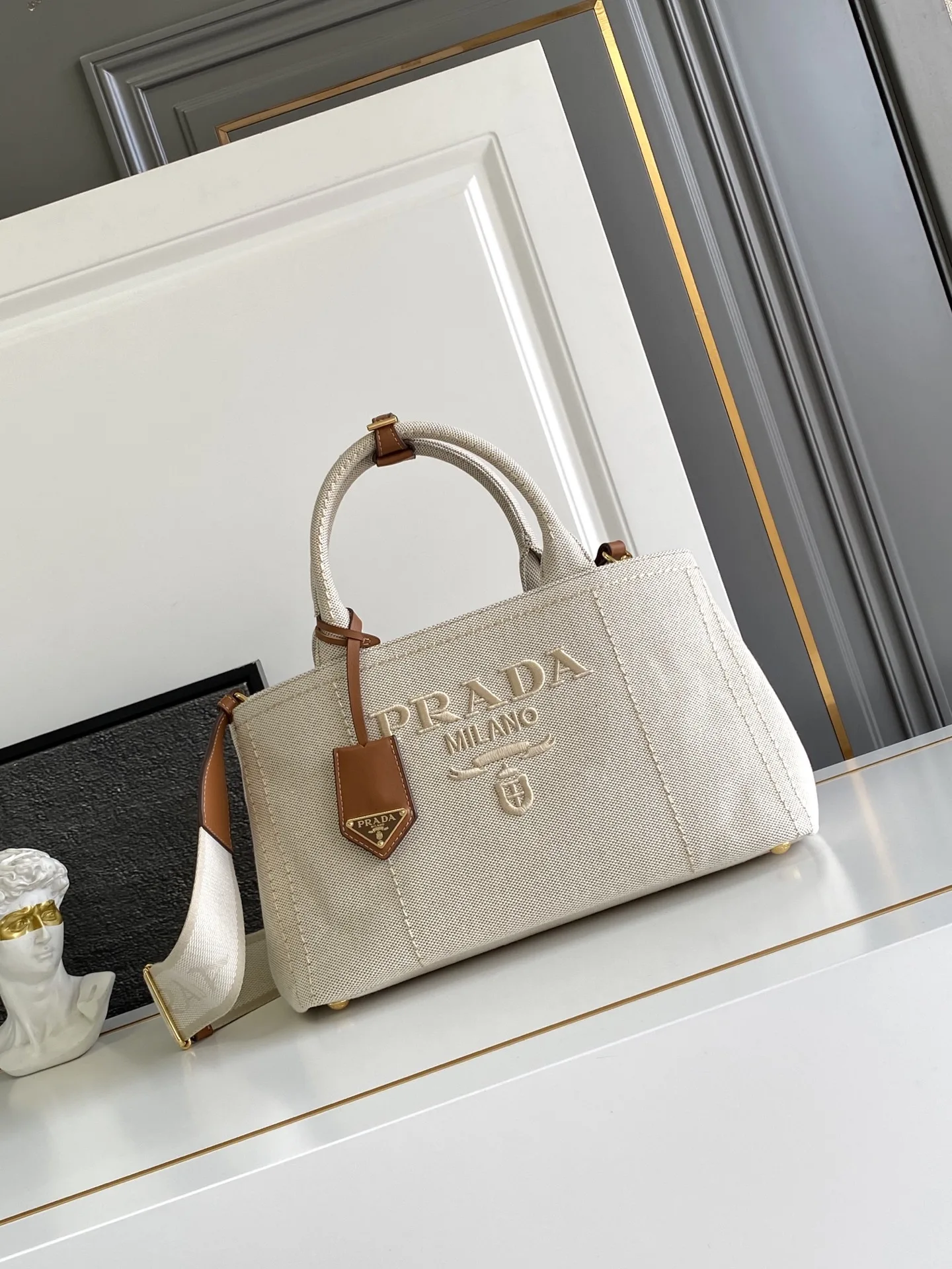 Prada 1BG554 Linen Canvas Gardener Bag Women s Crossbody Bag Prada 1BG554 Linen Canvas Gardener Bag Women s Crossbody Bag