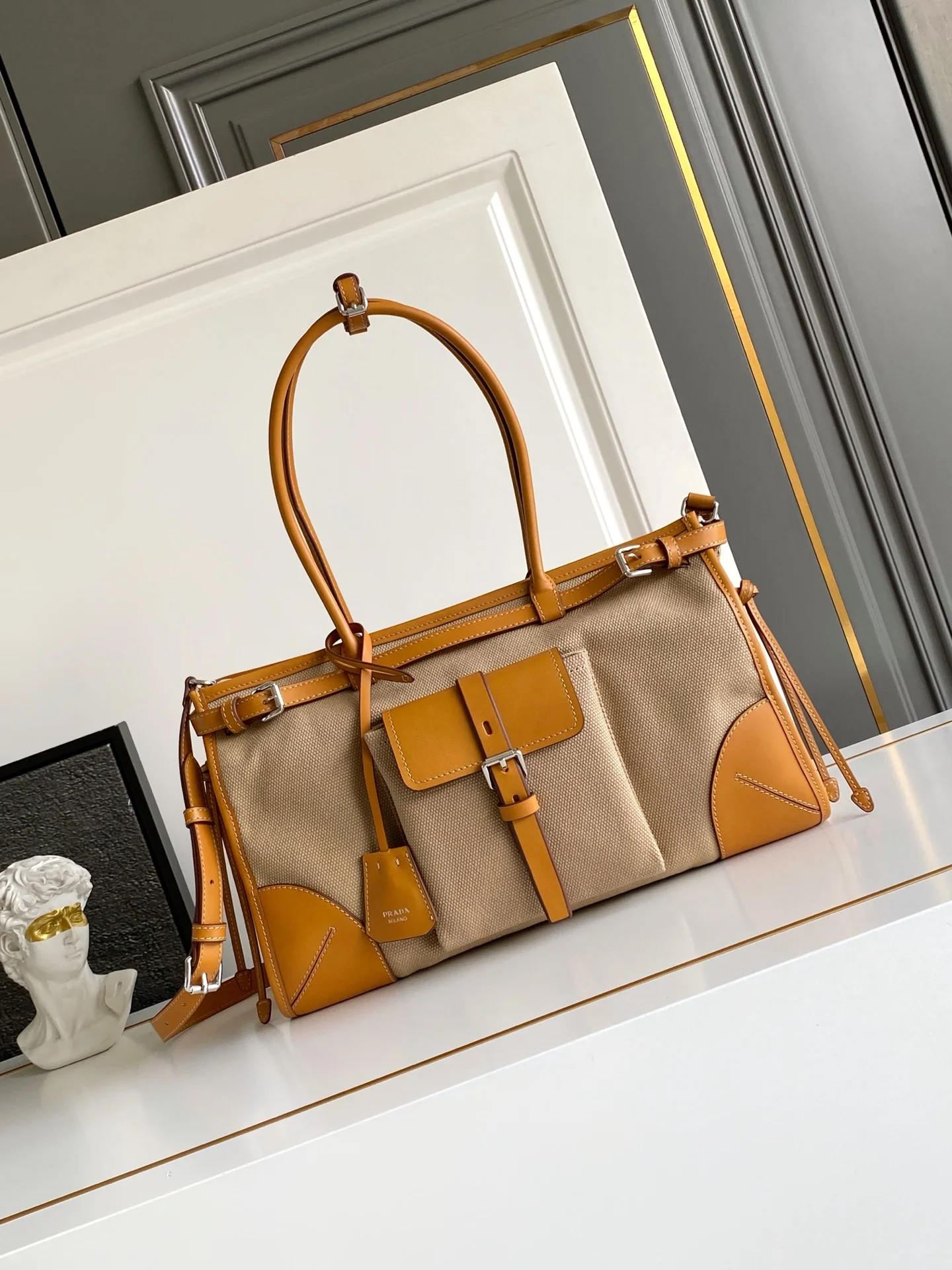 Prada 1BA433 Linen Mini Handbag Women s Crossbody Bag