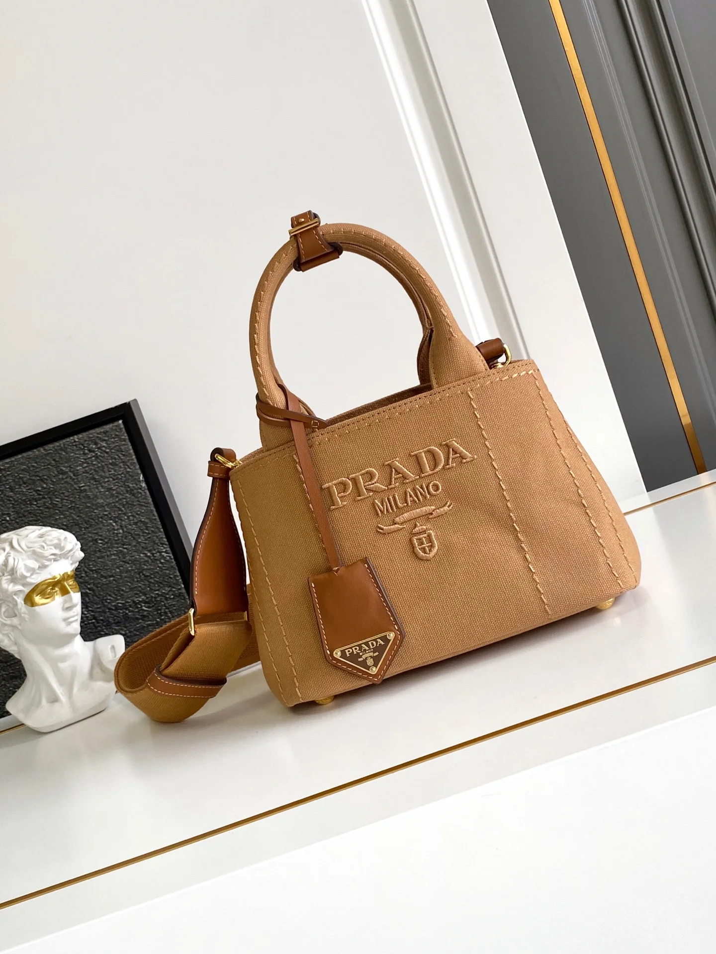 Prada 1BA038 Linen Canvas Gardener Bag Women s Crossbody Bag Prada 1BA038 Linen Canvas Gardener Bag Women s Crossbody Bag