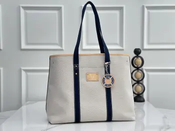 M28503 Cotton Woven Shopping Bag Women s Shoulder Bag Replica Louis Vuitton womens bags