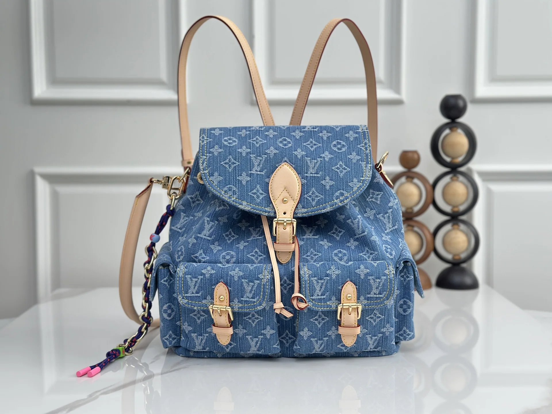Louis Vuitton M27330 Denim Backpack Backpack Louis Vuitton M27330 Denim Backpack Backpack
