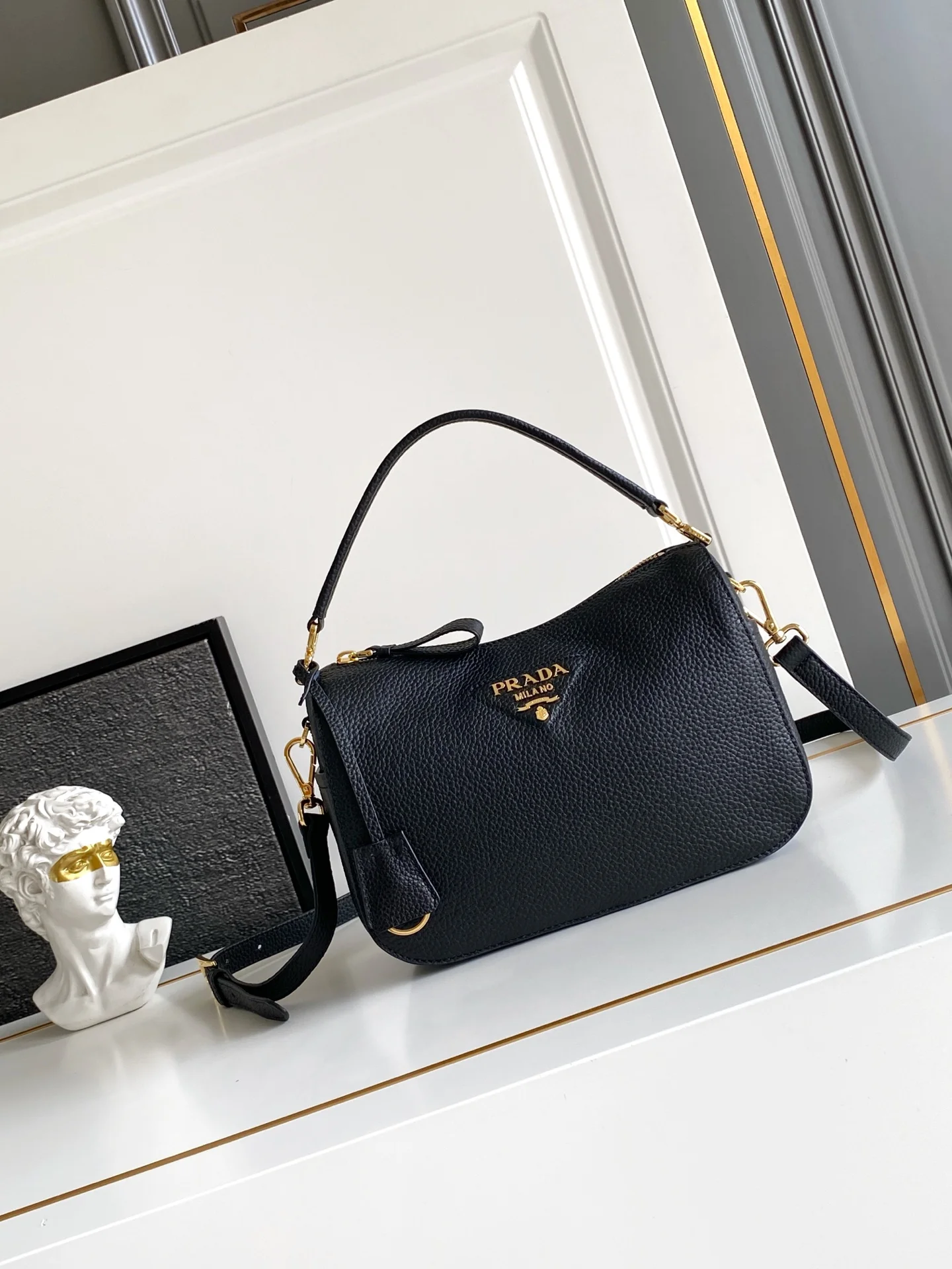 Prada 1BC277 Lychee Pattern Handbag Women s Crossbody Bag