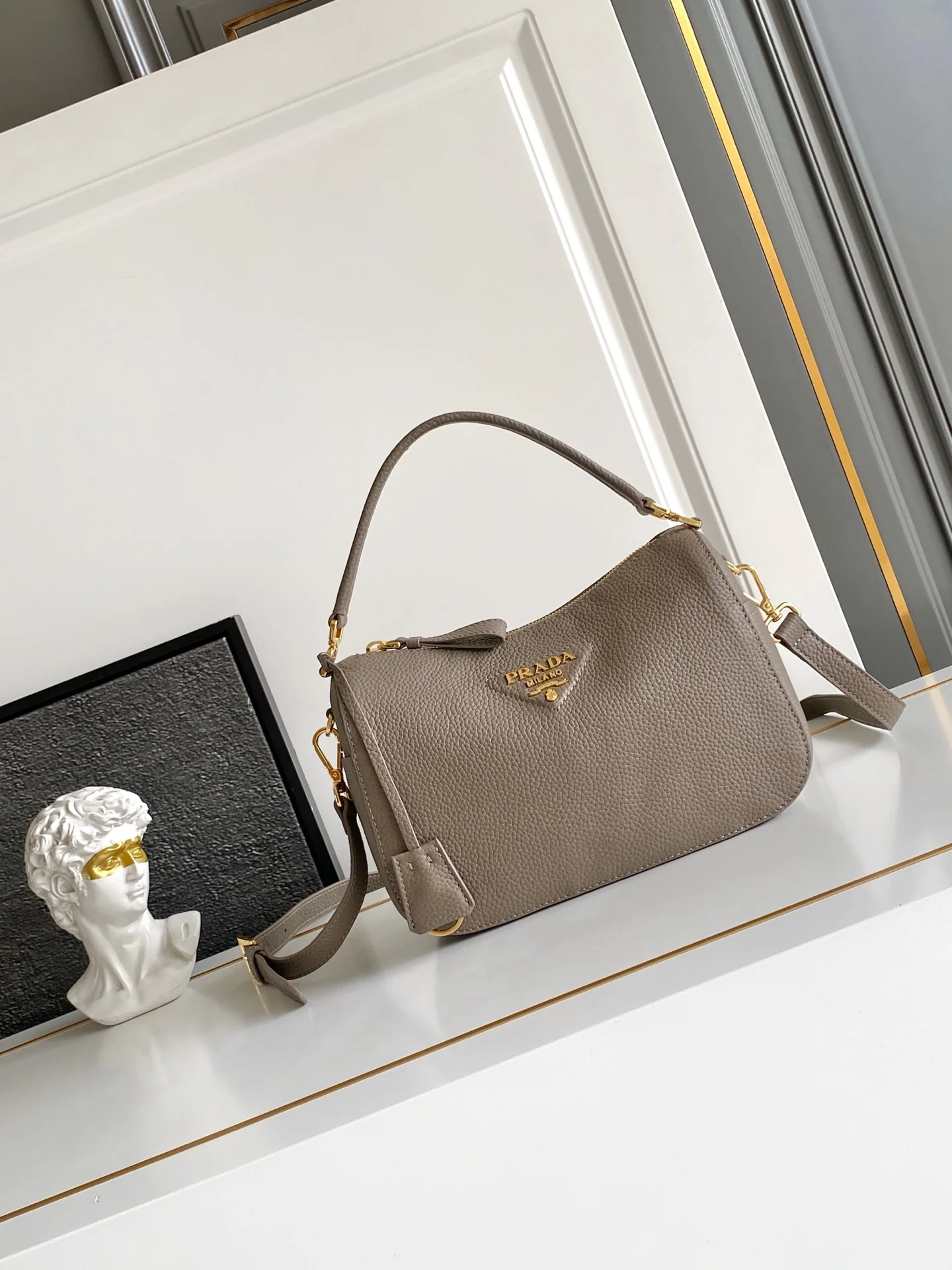 Prada 1BC277 Lychee Pattern Handbag Women s Crossbody Bag