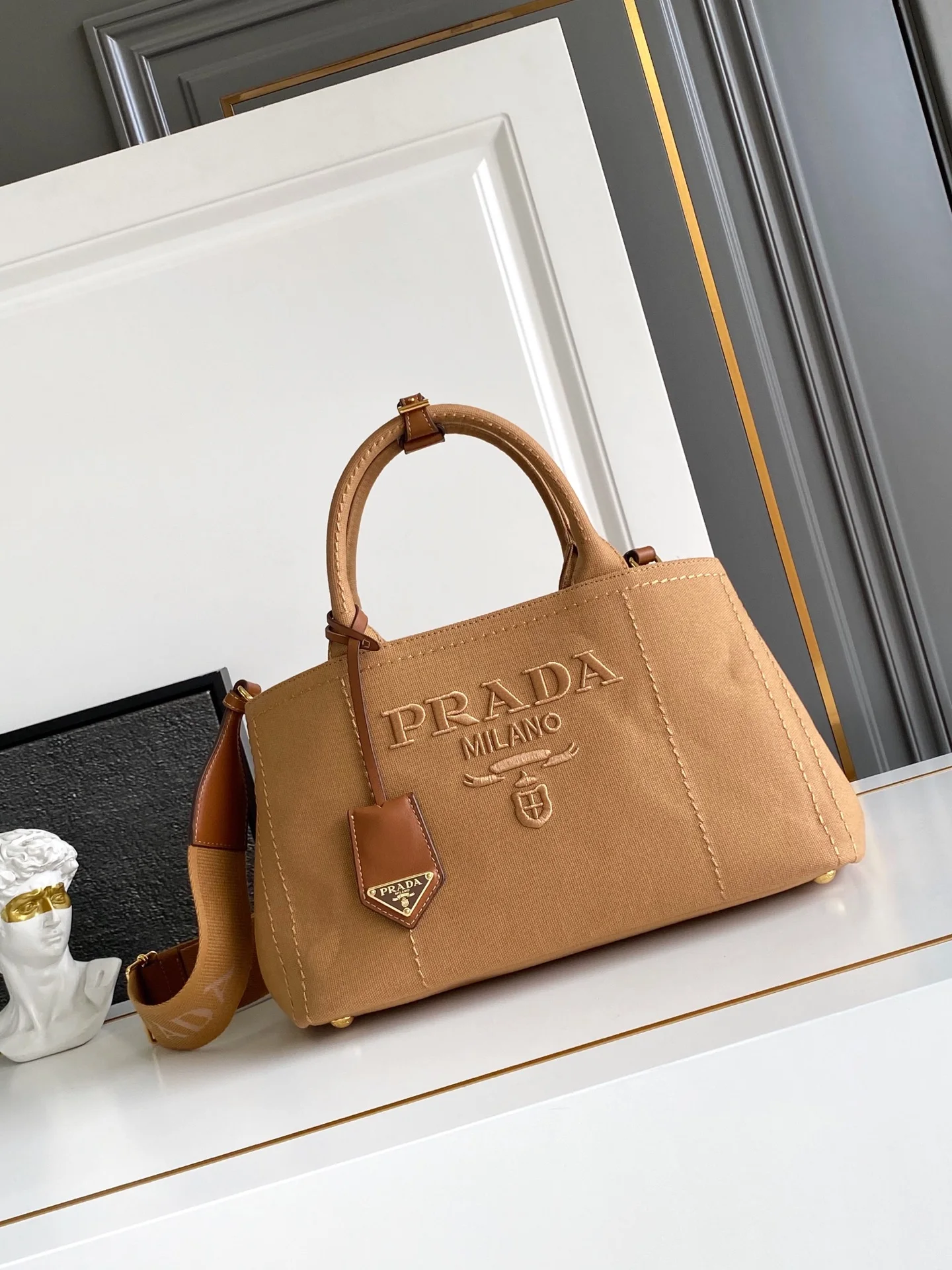 Prada 1BG554 Linen Canvas Gardener Bag Women s Crossbody Bag Prada 1BG554 Linen Canvas Gardener Bag Women s Crossbody Bag