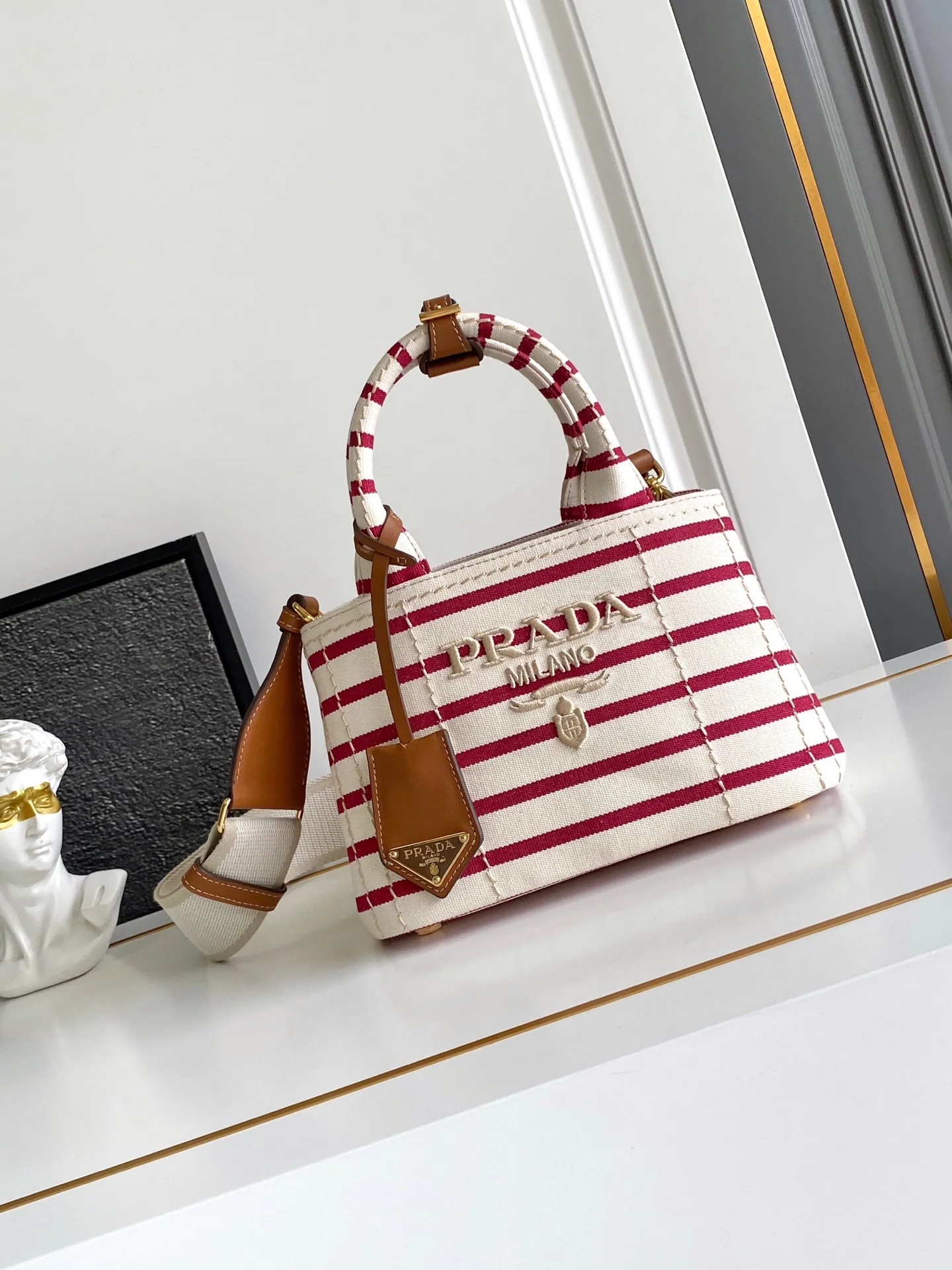 Prada 1BA038 Linen Canvas Gardener Bag Women s Crossbody Bag Prada 1BA038 Linen Canvas Gardener Bag Women s Crossbody Bag