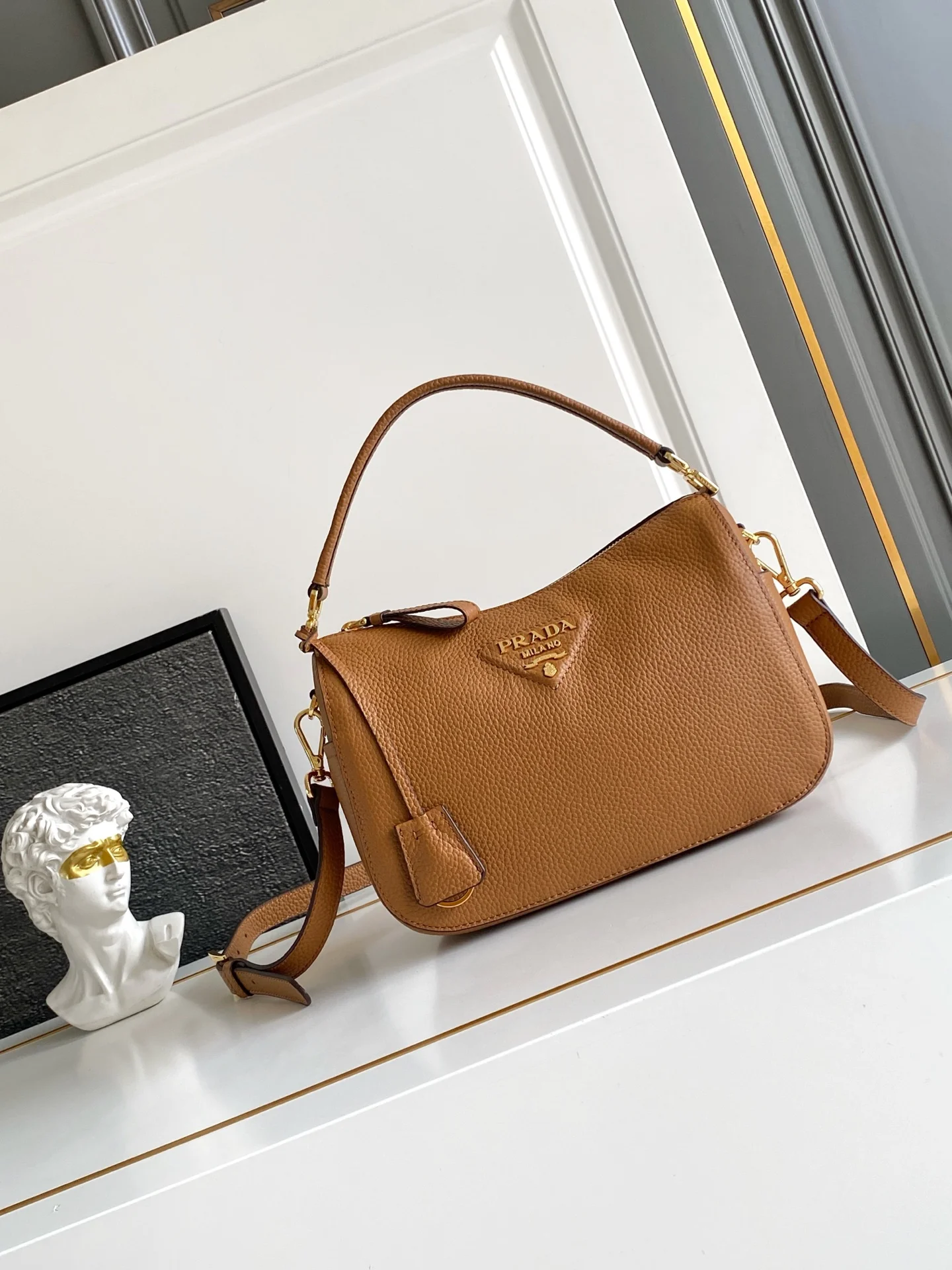 Prada 1BC277 Lychee Pattern Handbag Women s Crossbody Bag