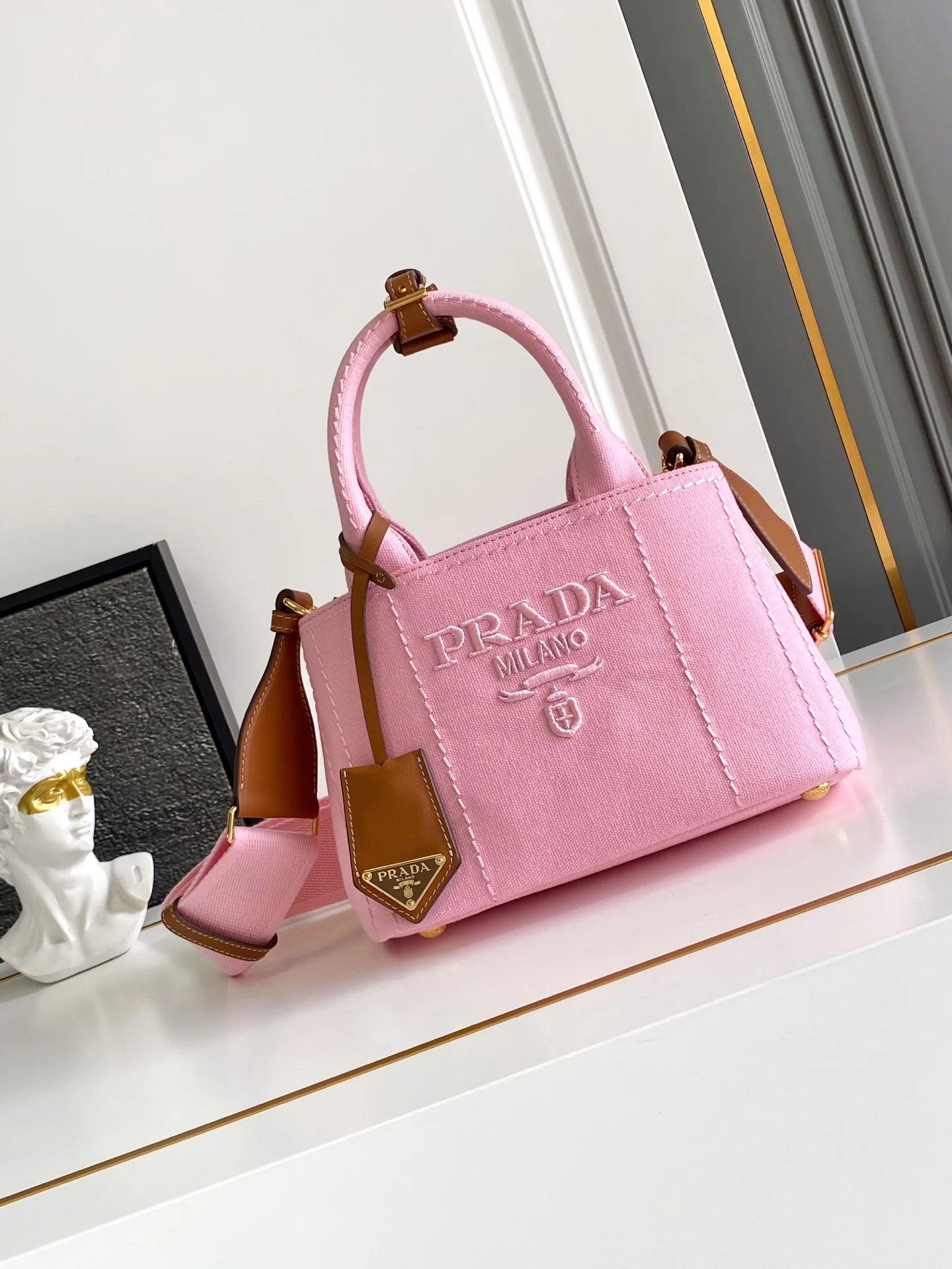Prada 1BA038 Linen Canvas Gardener Bag Women s Crossbody Bag Prada 1BA038 Linen Canvas Gardener Bag Women s Crossbody Bag