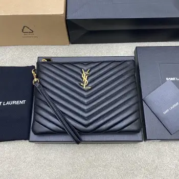 379039 New Cowhide Zipper Clutch Men s Clutch Bag Replica SAINT LAURENT mens bags