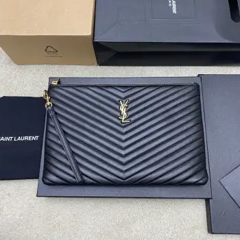 440222 New Cowhide Zipper Clutch Men s Clutch Bag Replica SAINT LAURENT mens bags