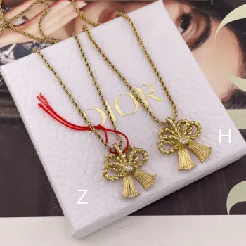 216816 Golden Bell Bowknot Necklace Necklace Replica Dior Necklaces