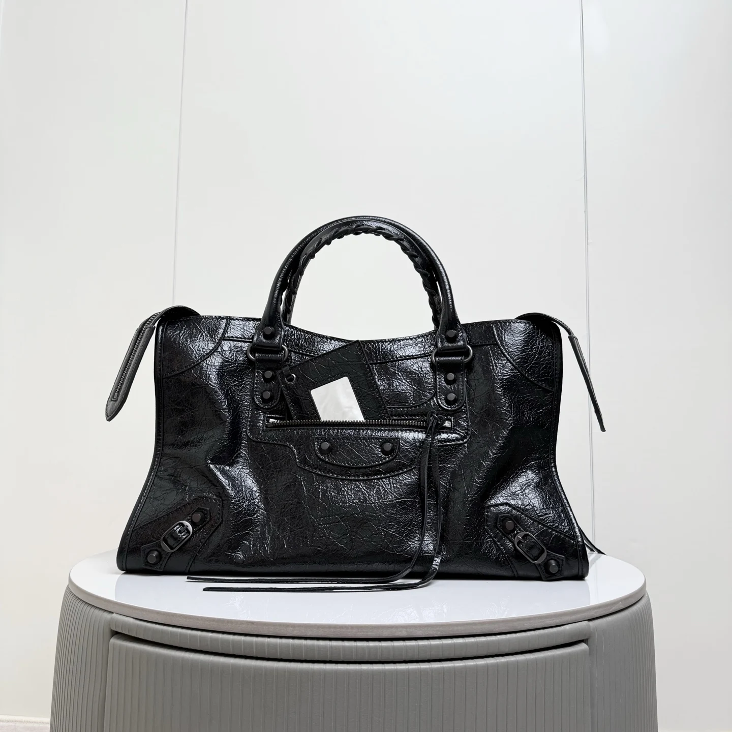 Balenciaga 188110 Pleated Leather New Motorcycle Bag Women s Crossbody Bag