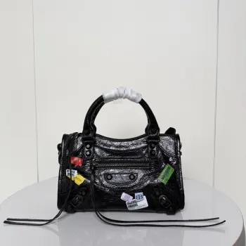 188087 Pleated Leather New Motorcycle Bag Women s Crossbody Bag Replica Balenciaga womens bags