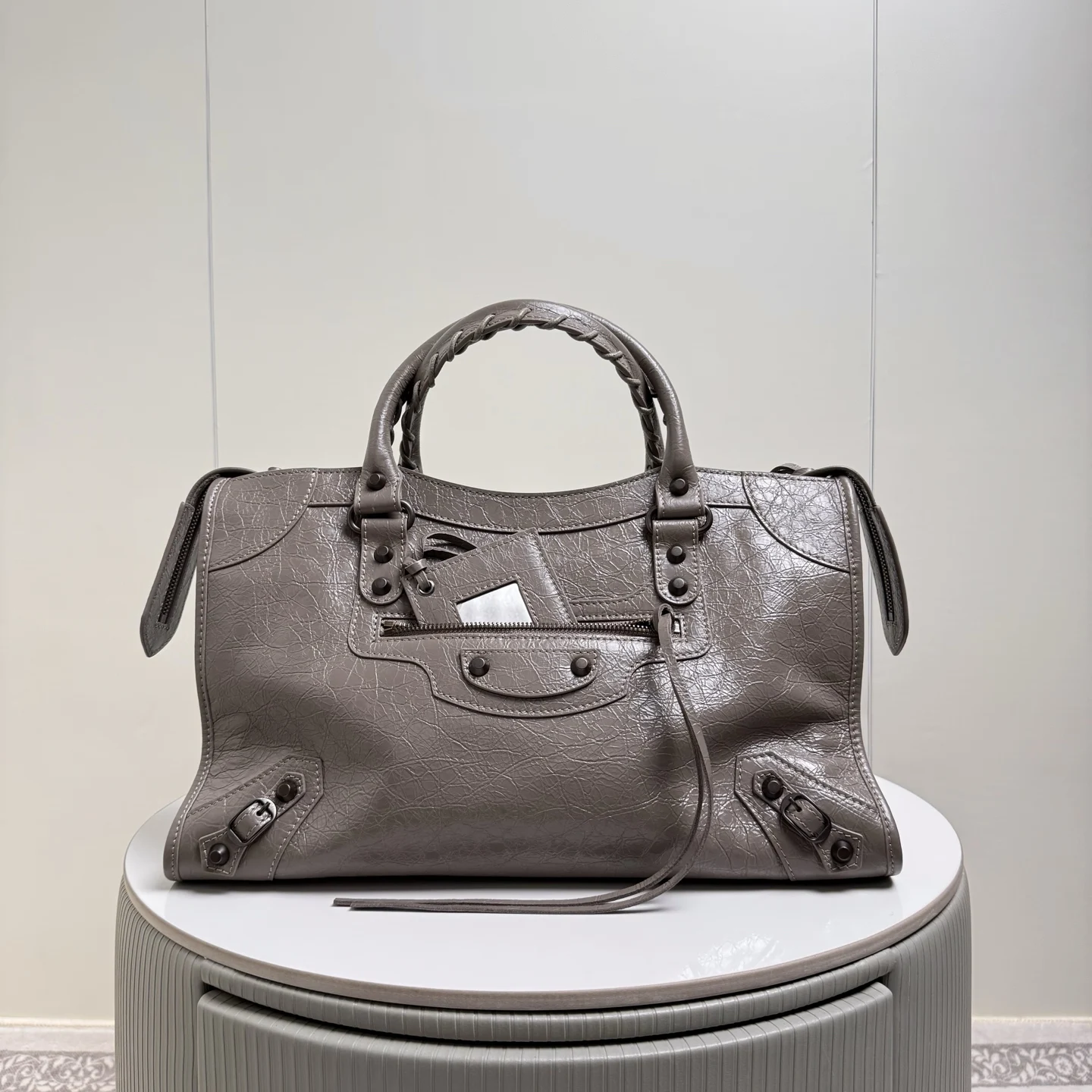 Balenciaga 188110 Pleated Leather New Motorcycle Bag Women s Crossbody Bag