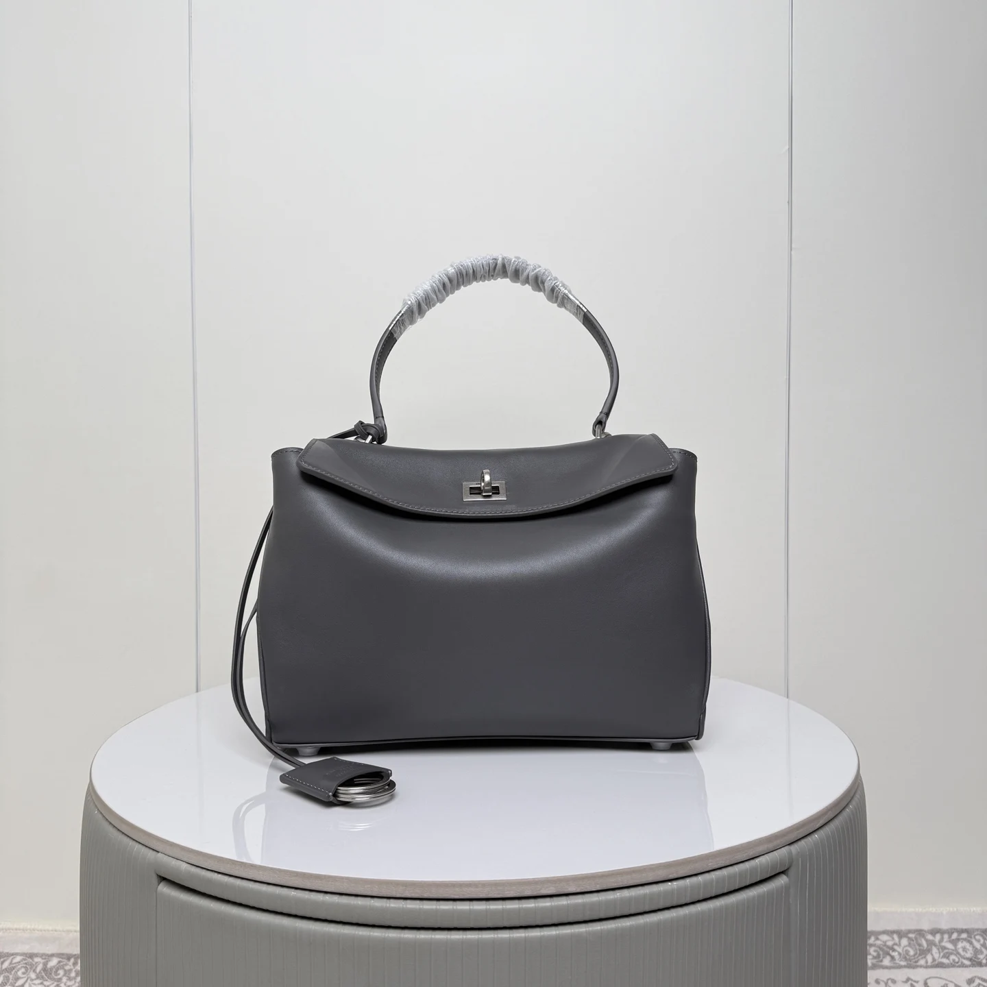 Balenciaga 188008 oil wax leather large silhouette bag women s crossbody bag