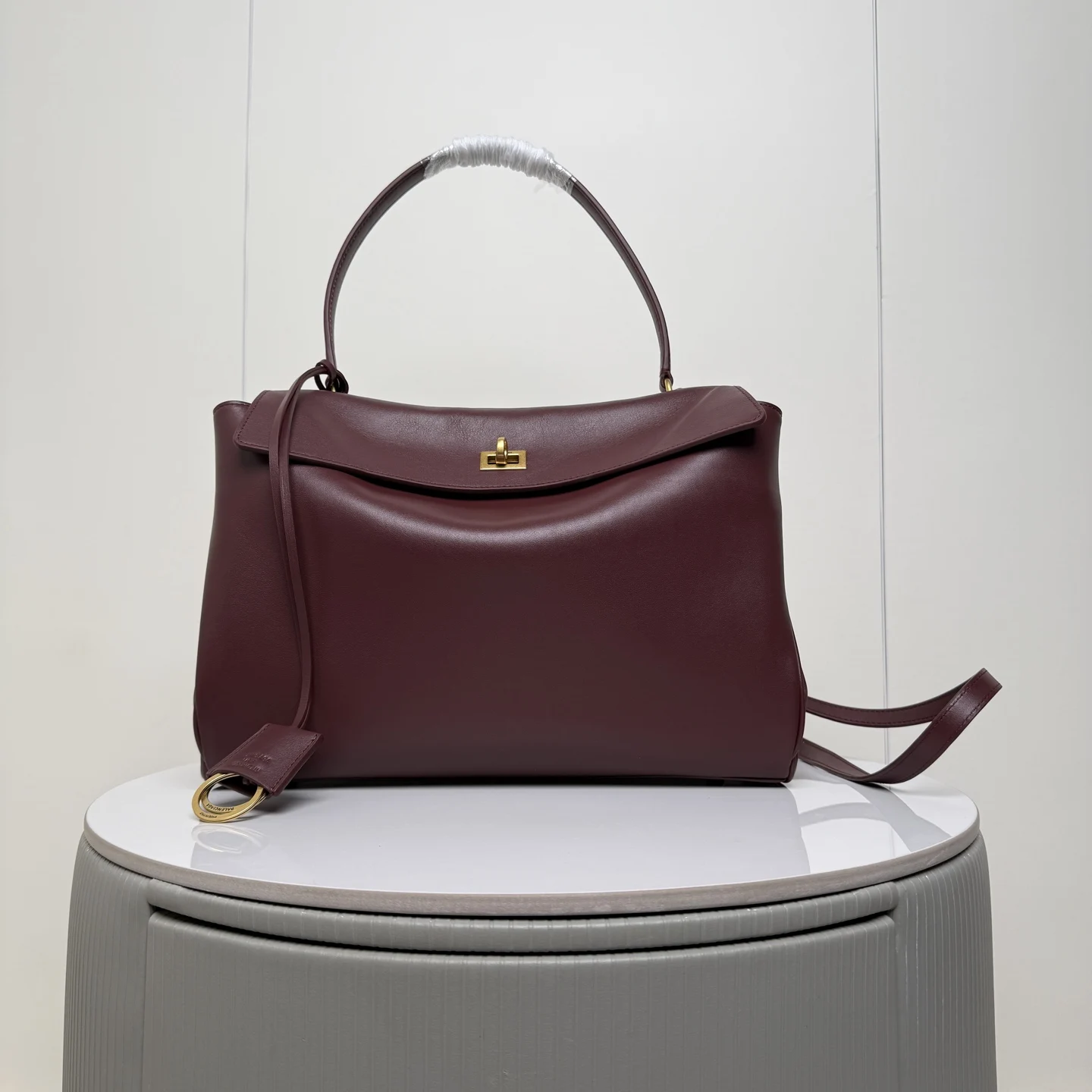 Balenciaga 188007 oil wax leather large silhouette bag women s crossbody bag