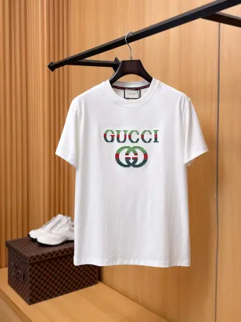 New Short-Sleeve Round Neck T-Shirt Men s T-Shirt Replica Gucci Tshirts and Polos
