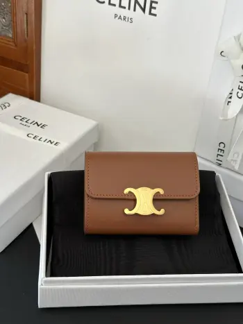 亮泽牛皮革卡包 钱包高仿赛琳钱包