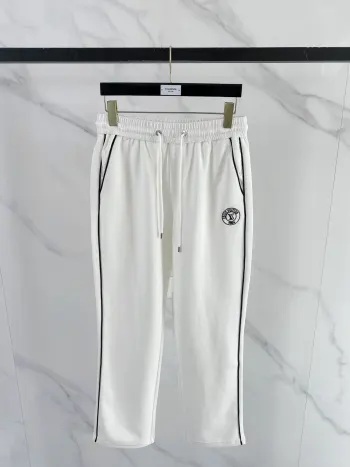Men s Nameplate Fashion Drawstring Cuffed Casual Long Pants Replica Louis Vuitton Pants and Trousers
