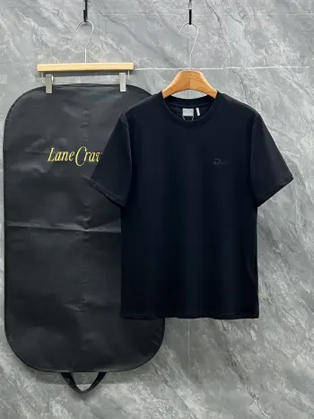 s round neck embroidered pattern T-shirt Replica Dior Tshirts and Polos