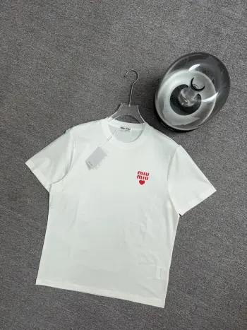 Simple Round Neck New Short Sleeve T-shirt Replica MIU MIU Tshirts and Polos