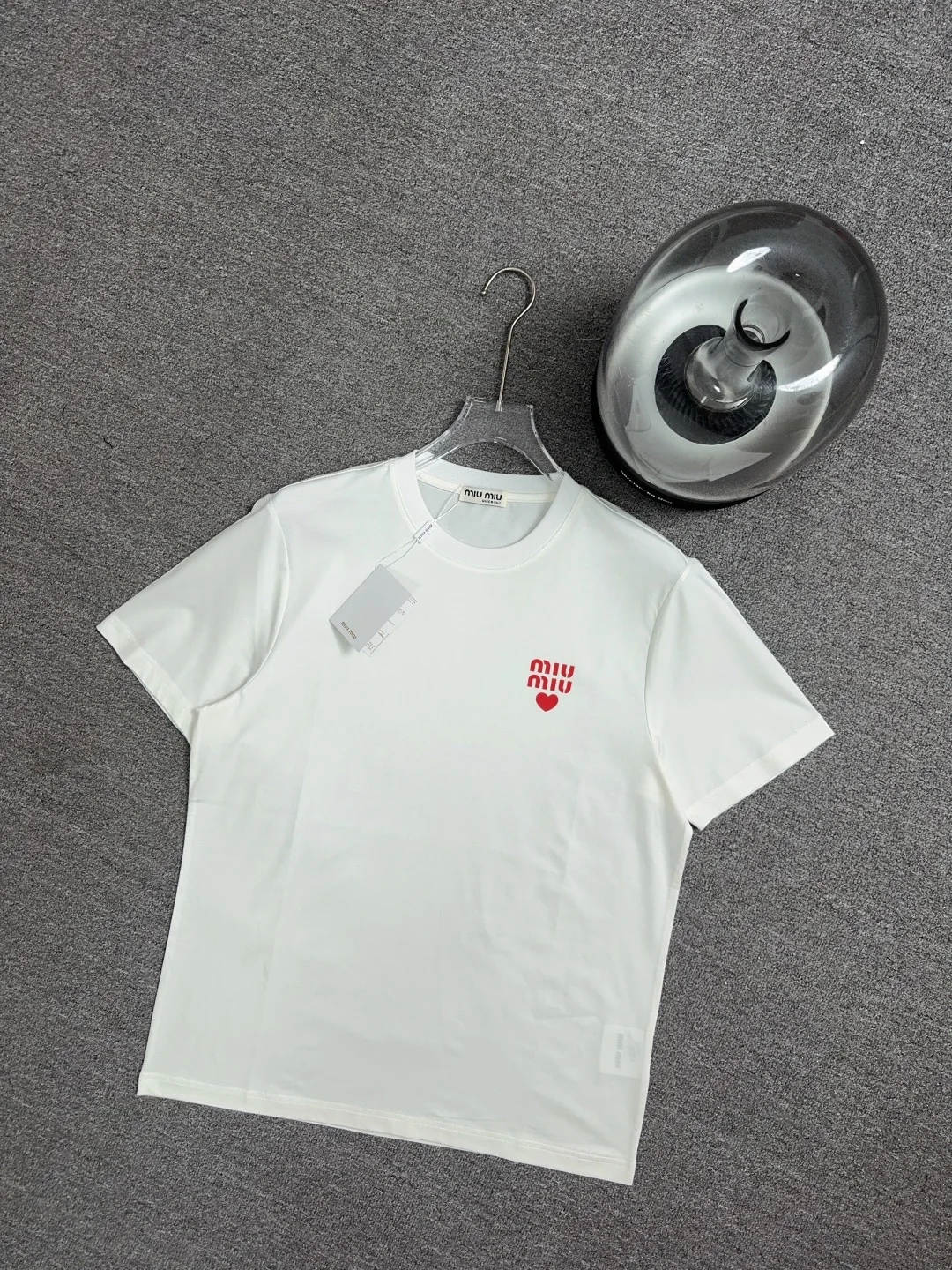 MIU MIU Simple Round Neck New Short Sleeve T-shirt MIU MIU Simple Round Neck New Short Sleeve T-shirt