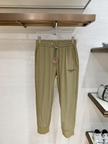 Men s Nameplate Fashion Drawstring Cuffed Casual Long Pants Replica Moncler Pants and Trousers