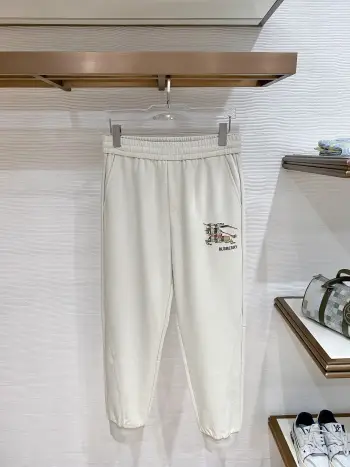 Men s Nameplate Fashion Drawstring Cuffed Casual Long Pants Replica Burberry Pants and Trousers