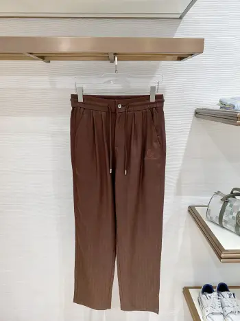 Men s Nameplate Fashion Drawstring Cuffed Casual Long Pants Replica Loro Piana Pants and Trousers