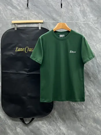 s round neck embroidered pattern T-shirt Replica Dior Tshirts and Polos