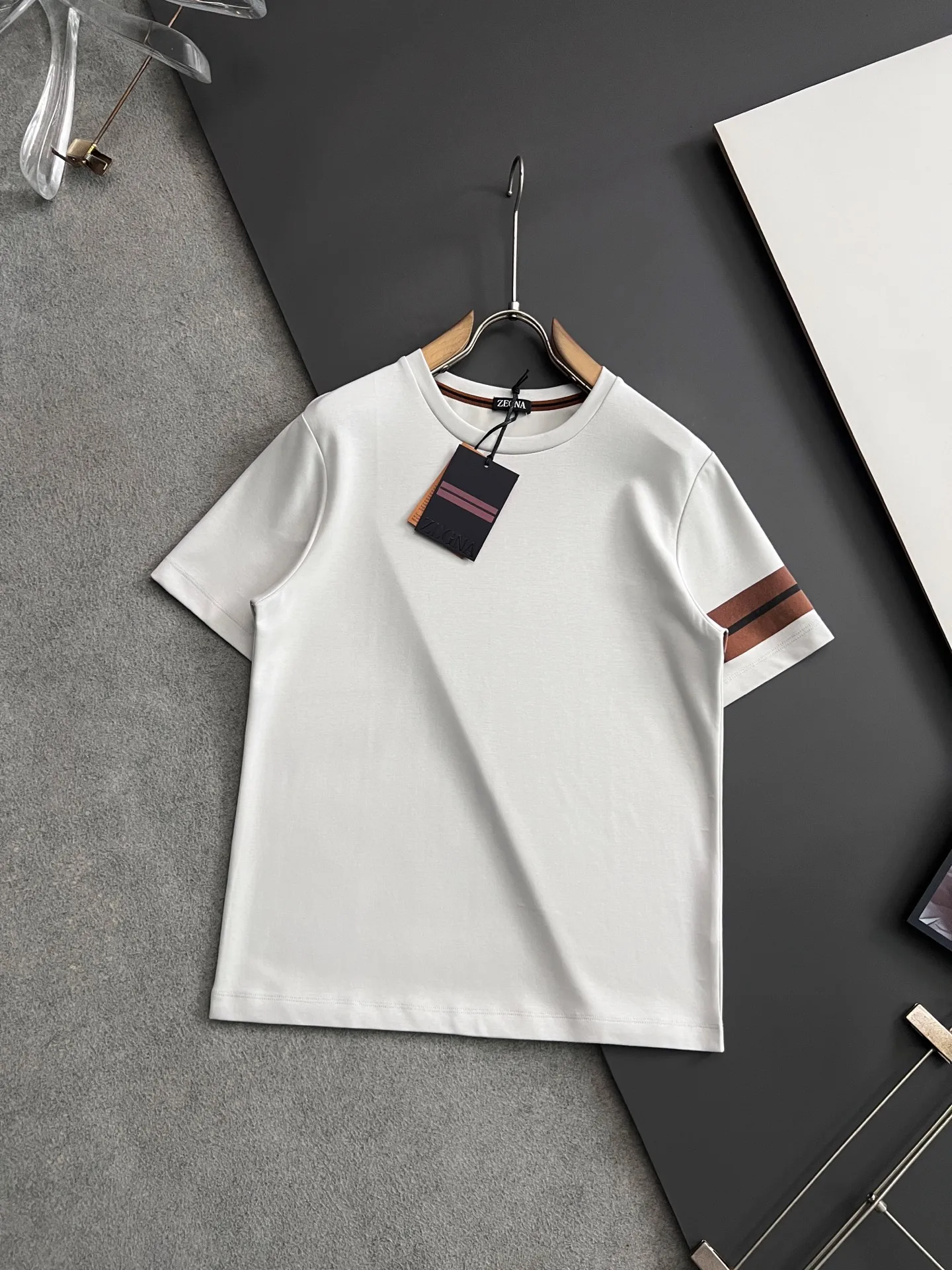 Zegna Double-strand mercerized imported milk silk T-shirt