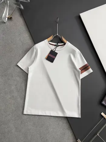 Double-strand mercerized imported milk silk T-shirt Replica Zegna Tshirts and Polos