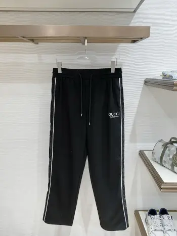 Men s Nameplate Fashion Drawstring Cuffed Casual Long Pants Replica Gucci Pants and Trousers
