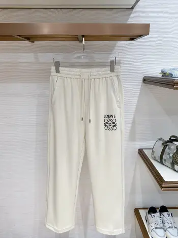 Men s Nameplate Fashion Drawstring Cuffed Casual Long Pants Replica Loewe Pants and Trousers
