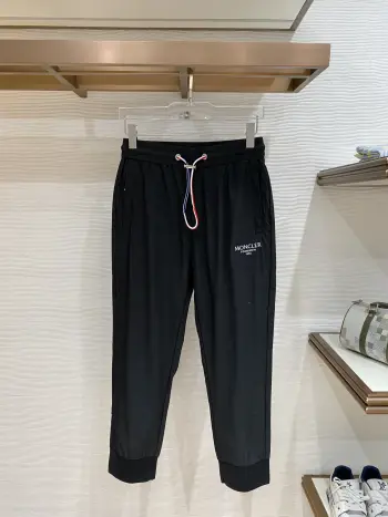 Men s Nameplate Fashion Drawstring Cuffed Casual Long Pants Replica Moncler Pants and Trousers