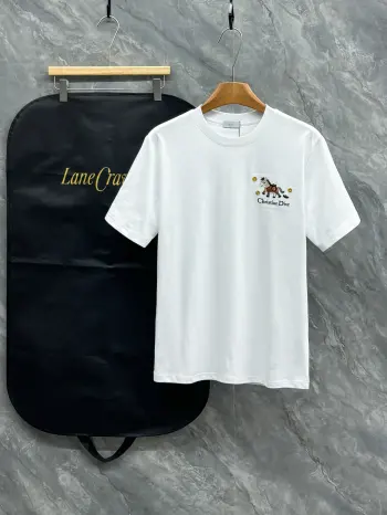 Latest unisex casual round neck short sleeve T-shirt Replica Dior Tshirts and Polos