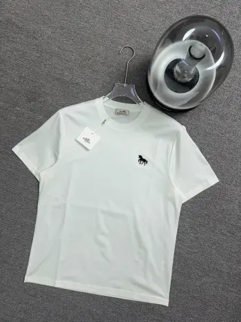 Simple Round Neck New Short Sleeve T-shirt Replica Hermes Tshirts and Polos