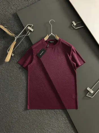 Striped ice silk ultra-thin breathable solid color short sleeves Replica Armani Tshirts and Polos