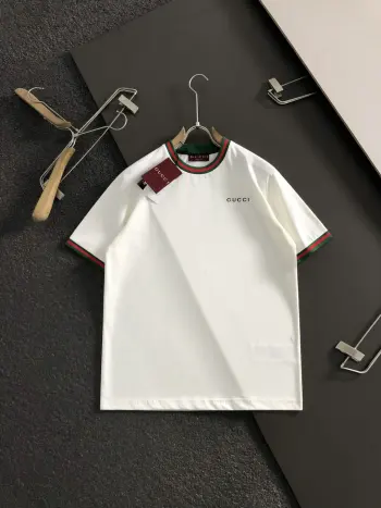 Spring and summer short-sleeve with letter jacquard at the cuffs Replica Gucci Tshirts and Polos