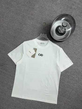 Simple Round Neck New Short Sleeve T-shirt Replica Dior Tshirts and Polos
