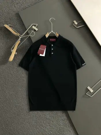Spring and summer short-sleeve with letter jacquard at the cuffs Replica Gucci Tshirts and Polos