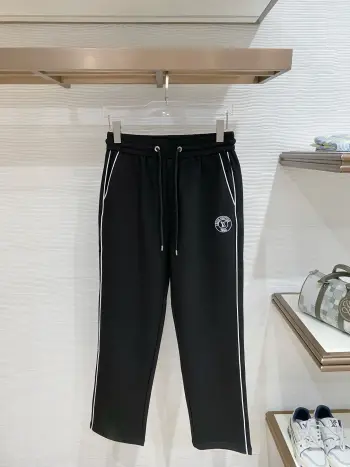 Men s Nameplate Fashion Drawstring Cuffed Casual Long Pants Replica Louis Vuitton Pants and Trousers