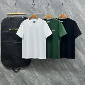 s round neck embroidered pattern T-shirt Replica Dior Tshirts and Polos