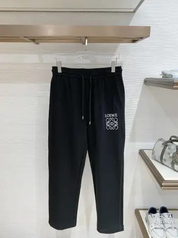 Men s Nameplate Fashion Drawstring Cuffed Casual Long Pants Replica Loewe Pants and Trousers